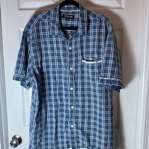 Stacy Adams Men’s Linen Blend Button Up Shirt Short Sleeves size XXL